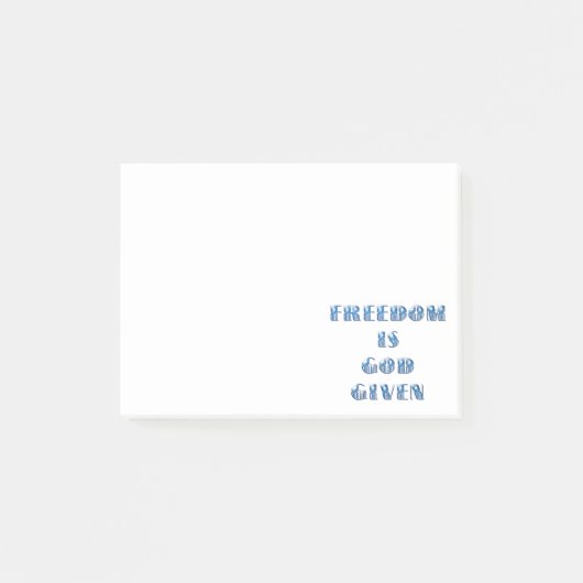 自由は神与えだ青 ポストイット (正面)