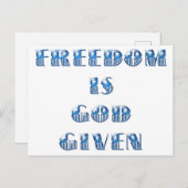 自由は神与えだ青 ポストカード (正面/裏面)
