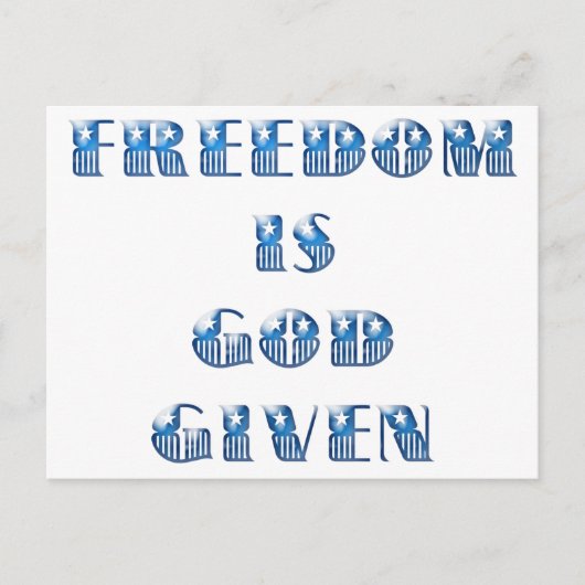 自由は神与えだ青 ポストカード (正面)