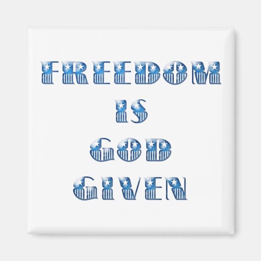 自由は神与えだ青 マグネット (正面)