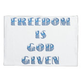 自由は神与えだ青 枕カバー (裏面)