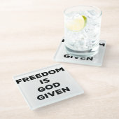 自由は神与えだ ガラスコースター (アングル)