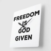 自由は神与えだ スクエア壁時計 (傾斜)