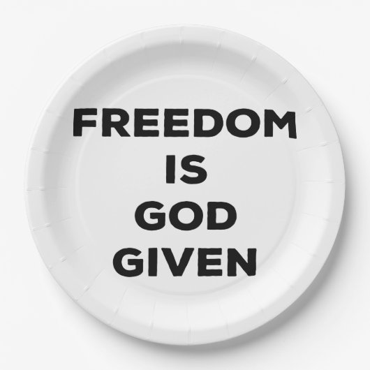 自由は神与えだ ペーパープレート (正面)