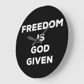 自由は神与えだ ラージ壁時計 (傾斜)