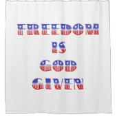 自由は神与え赤白&青 シャワーカーテン (正面)