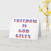 自由は神、赤与え白、青 カード (黄色い花)