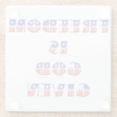 自由は神、赤与え白、青 ガラスコースター (裏面)