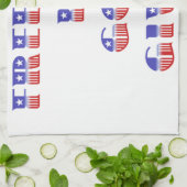 自由は神、赤与え白、青 キッチンタオル (折り畳み)