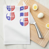 自由は神、赤与え白、青 キッチンタオル (四つ折り)