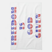 自由は神、赤与え白、青 キッチンタオル (縦)