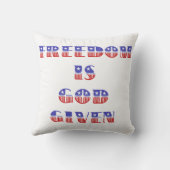 自由は神、赤与え白、青 クッション (裏面)