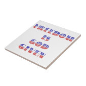 自由は神、赤与え白、青 タイル (側面)