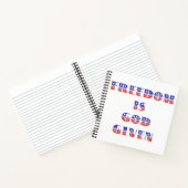 自由は神、赤与え白、青 ノートブック (内部)