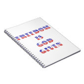 自由は神、赤与え白、青 ノートブック (右側)