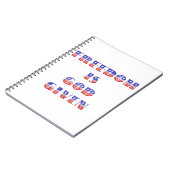 自由は神、赤与え白、青 ノートブック (左側)