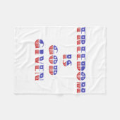 自由は神、赤与え白、青 フリースブランケット (正面(横))