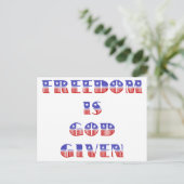 自由は神、赤与え白、青 ポストカード (スタンド正面)