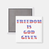 自由は神、赤与え白、青 マグネット (正面/裏面)