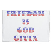 自由は神、赤与え白、青 枕カバー (裏面)