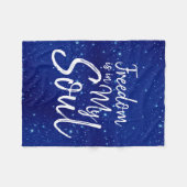 自由は私の魂にある フリースブランケット (正面(横))