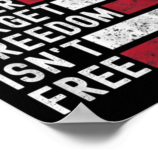 自由は自由ではないメモリアルデー軍隊そ落ちたう ポスター (角)