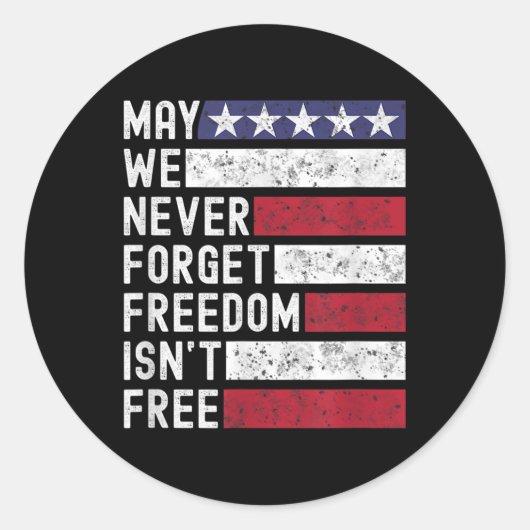 自由は自由ではないメモリアルデー軍隊そ落ちたう ラウンドシール (正面)