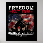 自由は自由ではない感謝してい退役軍人のシャツ私たちMemor ポスター (正面)