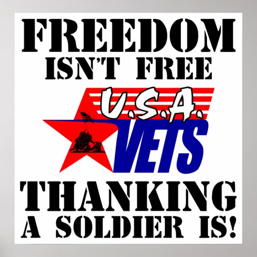 自由は自由ではない感謝してい:兵士は自由だ! ポスター (正面)