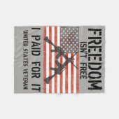 自由は自由ではない私はそれを支払った!米国退役軍人 フリースブランケット (正面(横))