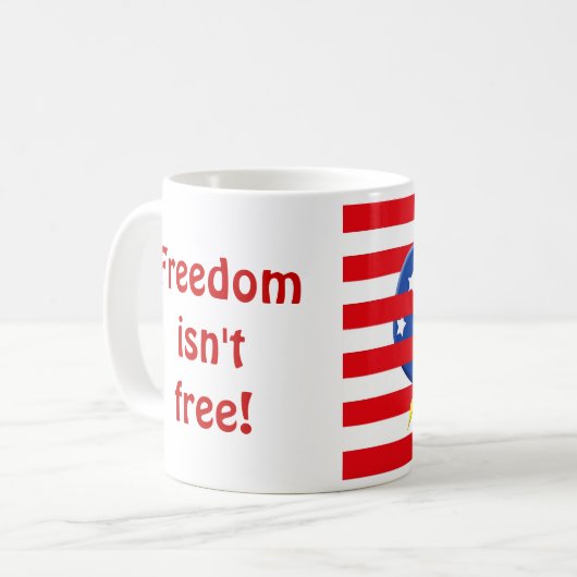 自由は自由ではない コーヒーマグカップ (正面左)