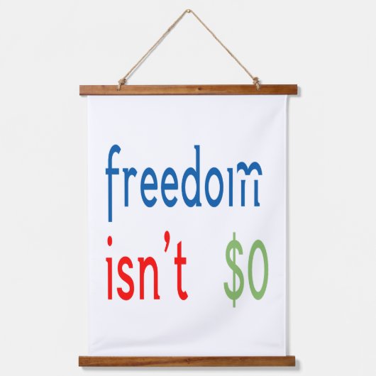 自由は自由ではない 吊り下げ型タペストリー (正面)