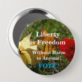 自由は自由…投票！ボタン 缶バッジ (正面&裏面)
