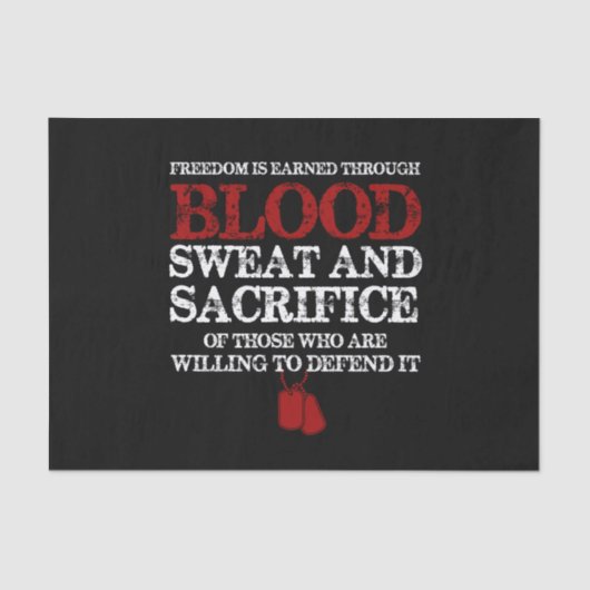 自由は血の汗と犠牲を得る 薄葉紙 (正面)