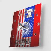 自由は言葉の自由の壁時計より多い スクエア壁時計 (傾斜)