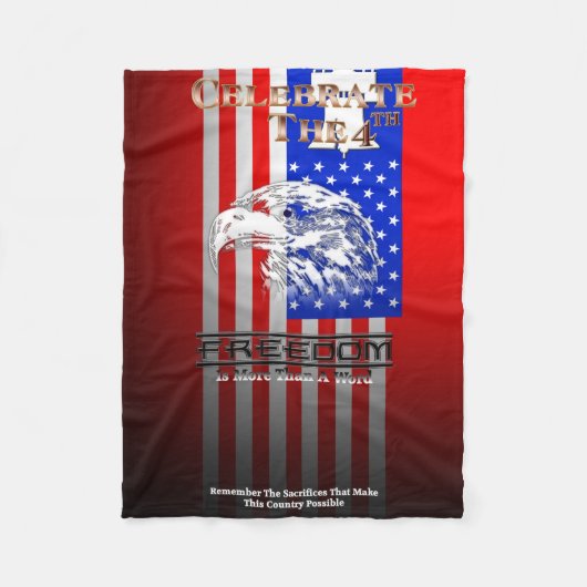 自由は言葉C4thベビーブランケット以上である フリースブランケット (正面)