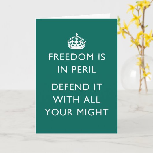 自由は身に余る危険を冒してこれを守る カード (黄色い花)