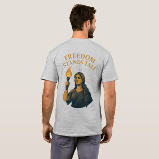 自由は高く立ち上がる - すべての人のためのたいまつ Tシャツ