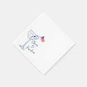 自由への応援7月4日マルティニガラス スタンダードカクテルナプキン (角)