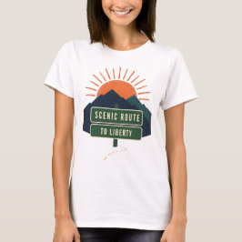 自由への景観ルート 女性用Tシャツ Tシャツ