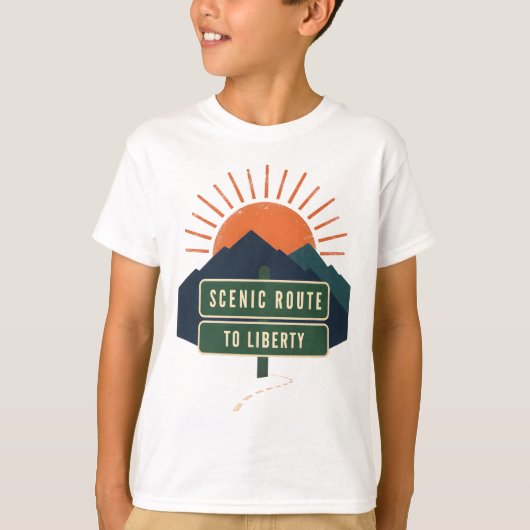 自由への風景ルート Tシャツ (正面)