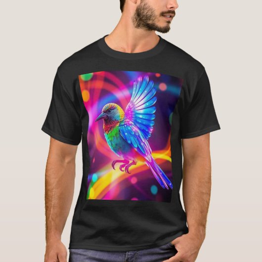 自由への飛翔:鳥たちの精神 Tシャツ (正面)