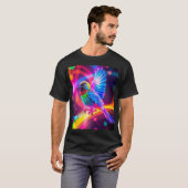 自由への飛翔:鳥たちの精神 Tシャツ (正面フル)