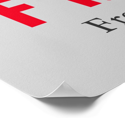 自由やる気を起こさせる引用文ウルフポップ・アートのアートグレーレッド ポスター (角)