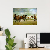 自由やる気を起こさせる芸術作品 – ランニングの馬 ポスター (ホームオフィス)
