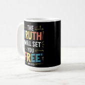 自由を受け入れる:真理は自由を与えてくれる コーヒーマグカップ (正面左)