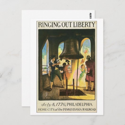 自由を呼び出し， 1776年7月8日フィラデルフィア ポストカード (正面/裏面)