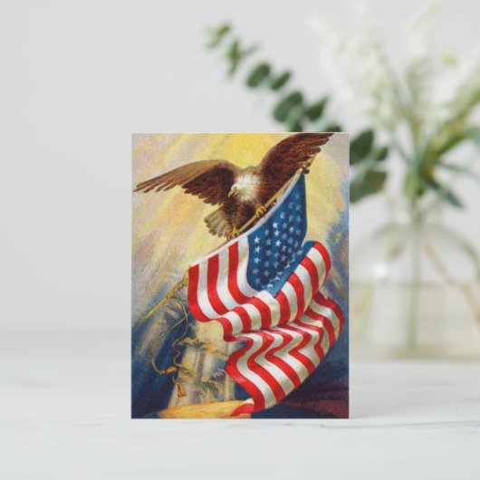 自由を守るイーグル付き葉書 ポストカード (スタンド正面)