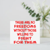 自由を守る意志ある者なしには、自由はない。 ポストカード (スタンド正面)