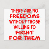 自由を守る意志ある者なしには、自由はない。 ポストカード (正面)